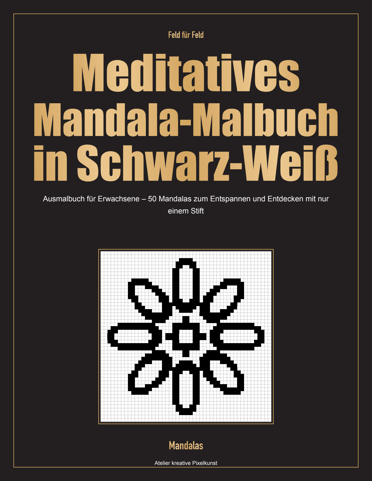 Meditatives Mandala-Malbuch in Schwarz-Weiß