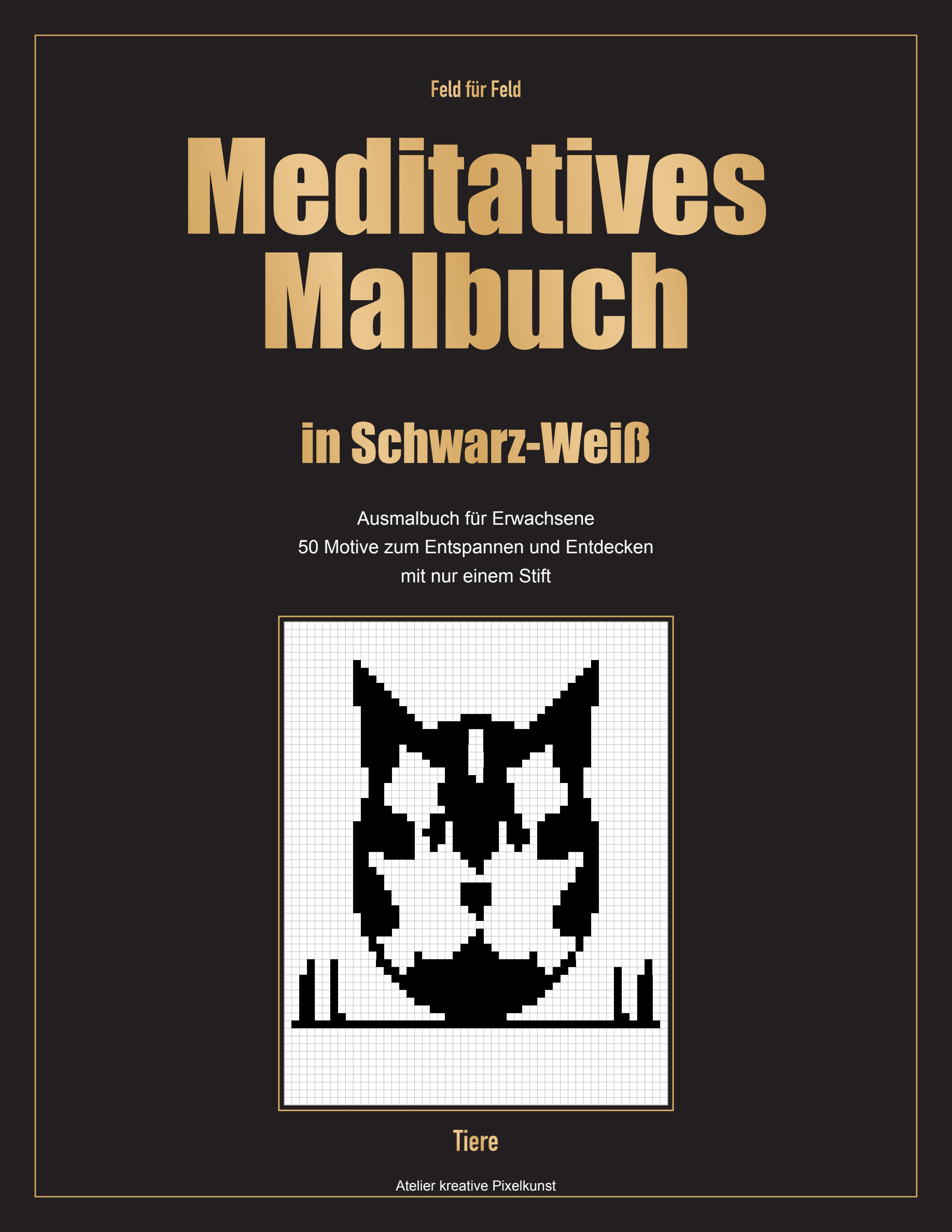 Meditatives Malbuch in Schwarz-Weiß – Tiere